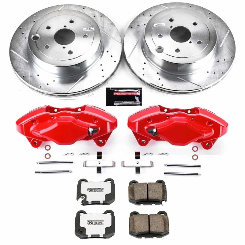 Power Stop Rear Z26 Street Warrior Brake Kit w/Calipers for 08-14 Subaru Impreza