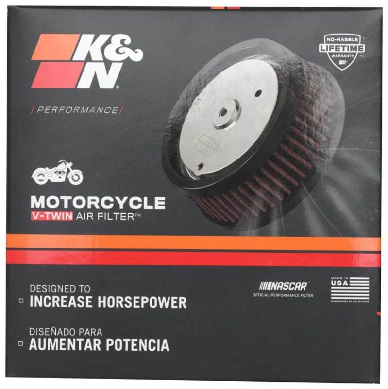 K&N 4in ID / 5.25in OD / 2in H Custom Assembly Filter designed to fit Harley-Davidson Motorcycles