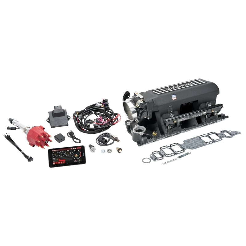 Edelbrock Pro Flo 4 XT EFI-System Seq Port BBC Rect Port Std Deck 775 Max HP 60lb/hr Schwarz Finish