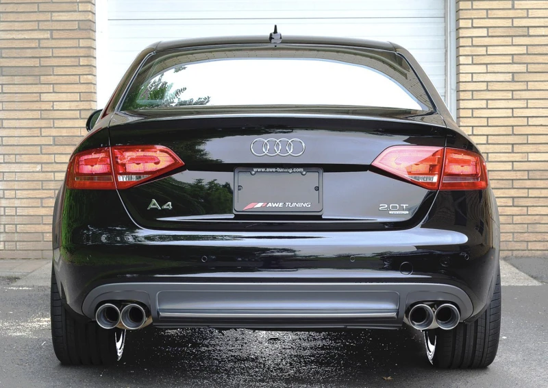 AWE Tuning Audi B8 A4 Touring Edition Auspuff - Vierfach-Polierter Silber-Spitzen - Passt nicht für Cabrio