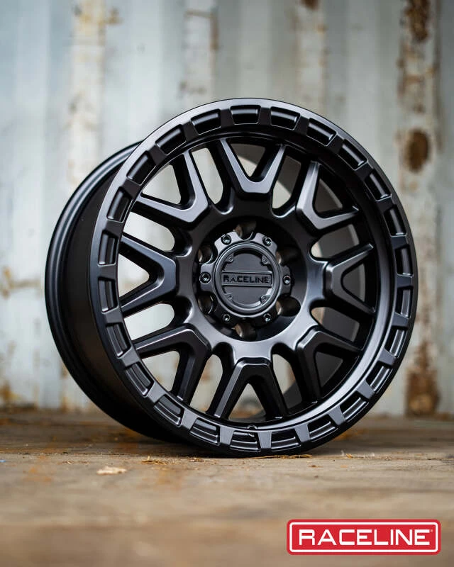 Raceline 953B Krank 18x9in / 8x170 BP / -12mm Offset / 125.2mm Bore - Satin Black Wheel