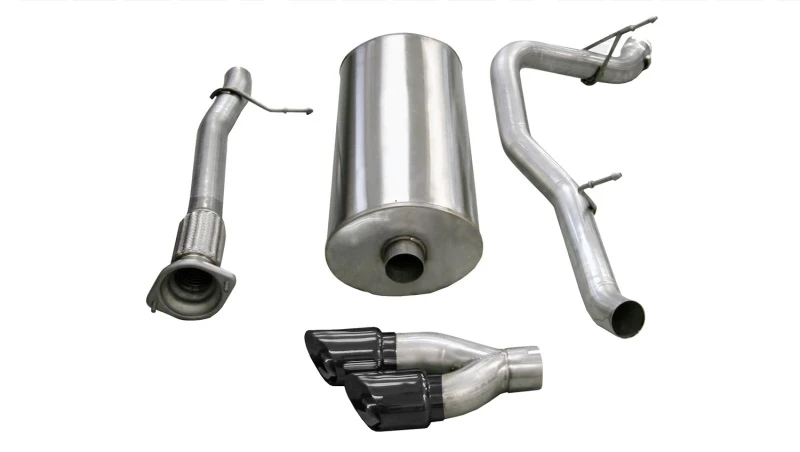 Corsa 2007-2010 Cadillac Escalade 6.2L V8 3 Zoll Kat-Back Single Side mit Twin 4 Zoll schwarzen Pro-Series Tips