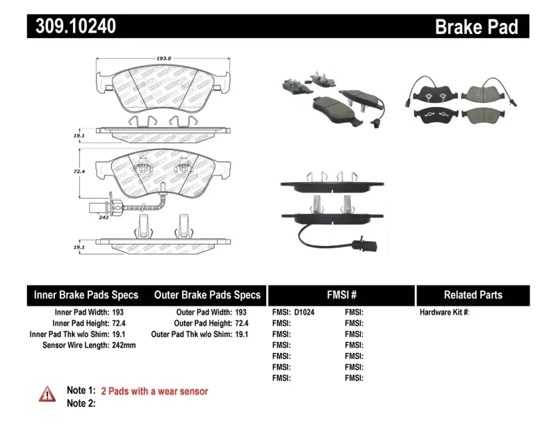 stoptech_309.10240-6794edd158ae7 StopTech Performance 07-10 Audi S6/S8 Front Brake Pads