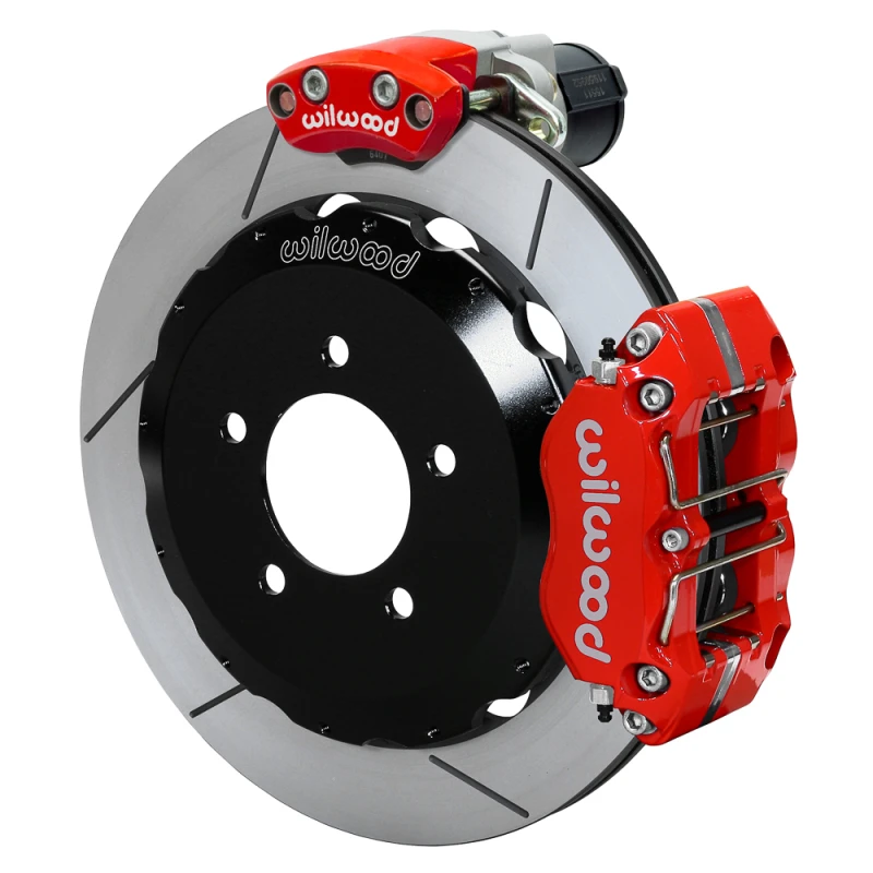 Wilwood kit rear FFR NDPR/EPB IRS 2015 mustang 12.88 rotor GT W/LINES red