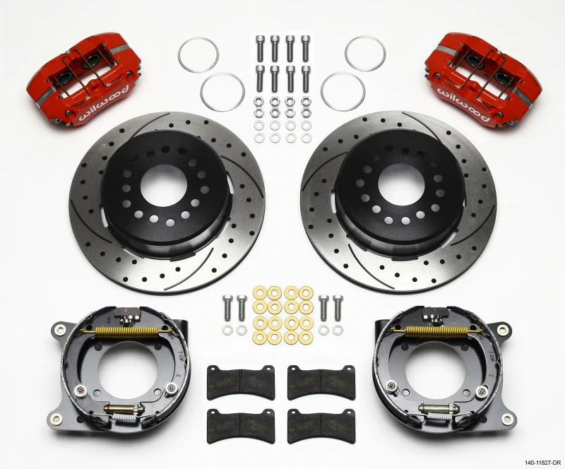 Wilwood Dynapro Low-Profile 11.00in P-Brake Kit Drill-Red Impala 59-64 / Corvette 57-62