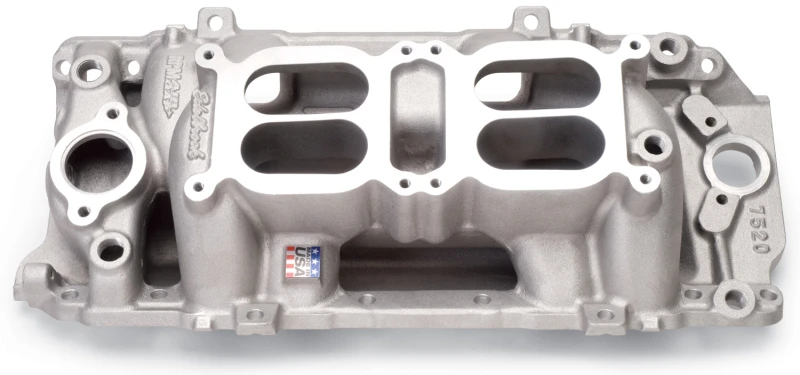 Edelbrock Ansaugkrümmer Dual Quad RPM Air Gap BB Chevy Oval Port