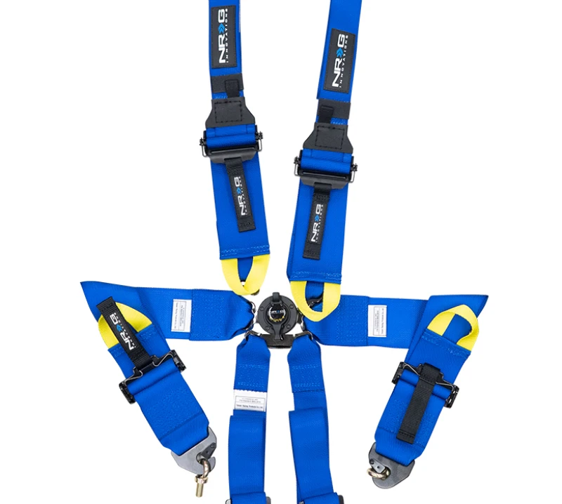 NRG FIA 6pt 2in. Shoulder Belt for HANS Device / Rotary Cam Lock Buckle / 3in. Waist Belt - Blue