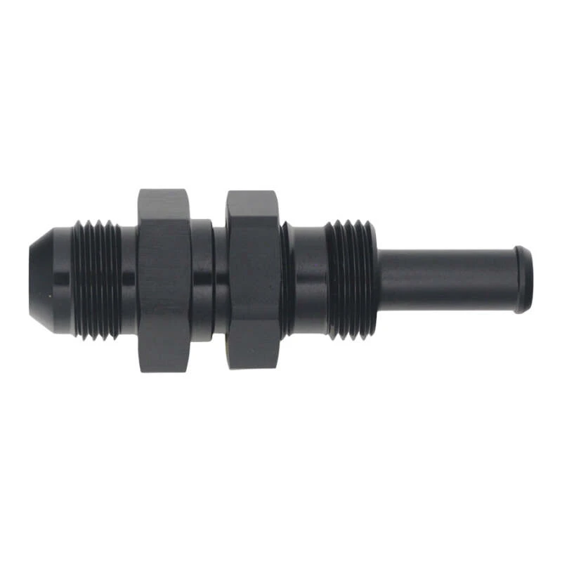 DeatschWerks 8AN männliche Flare zu gerader 3/8 Zoll Einzel-Hose-Barb - eloxiertes Mattschwarz