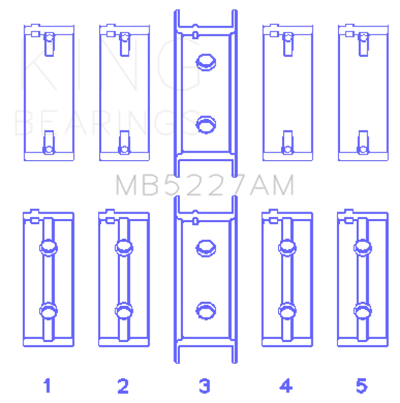 king-engine-bearings_MB5227AM0.25-67966213a84a4 King Motorlager Hauptlagersatz für Mitsubishi 4G63/4G63T (->92) (Größe +0,25mm)