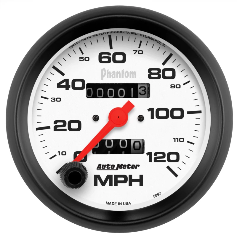 Autometer Phantom 3-3/8in 120MPH Speedometer Gauge - Mechanical Full Sweep
