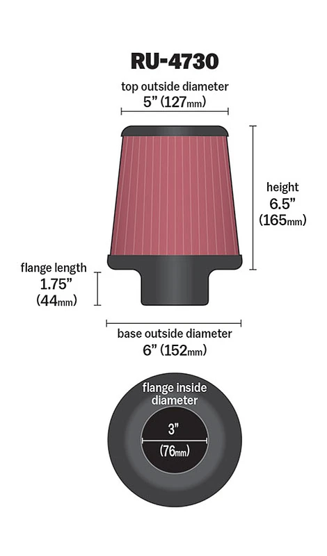 k%26n-engineering_RU-4730-67935ae0ebc53 K&N Filter 3 inch Flange 6 inch Base 5 Top 6 1/2 inch Height