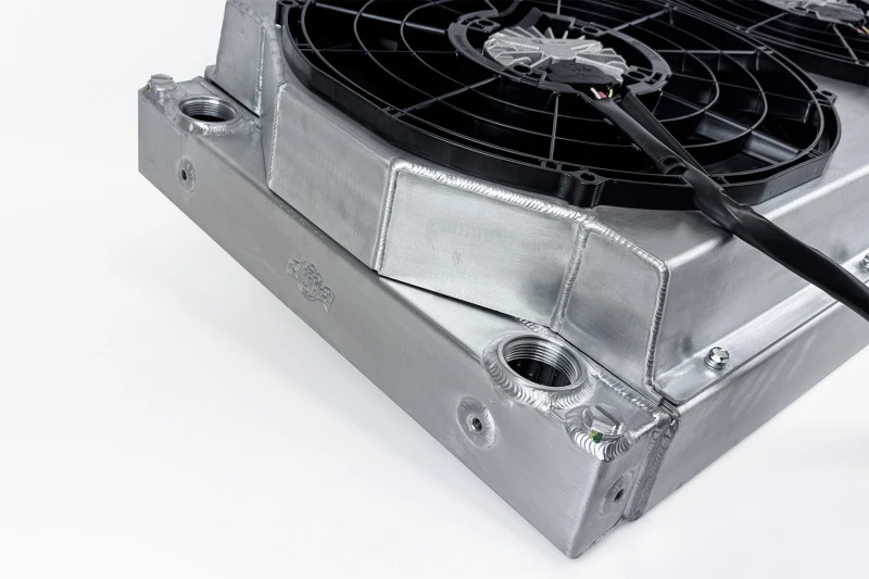 CSF Motorsport Radiator with Shroud - 14in SPAL Brushless Fans - Harnesses