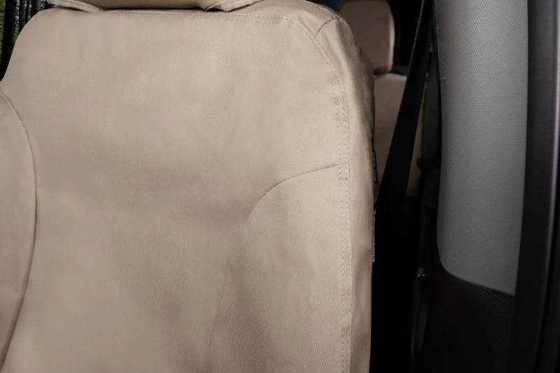 Covercraft 15-26 Ford Transit Polycotton SeatSaver Custom Third Row Seat Covers-Taupe