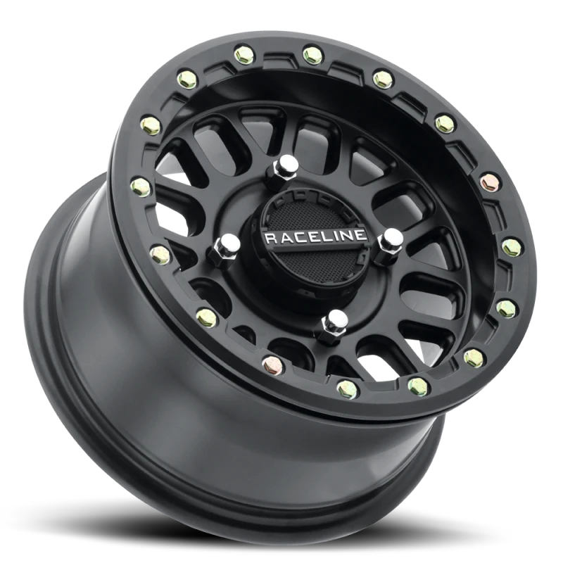 Raceline A92B Podium 15x6in / 4x137 BP / 40mm Offset / 110.18mm Bore - Satin Black Beadlock Wheel
