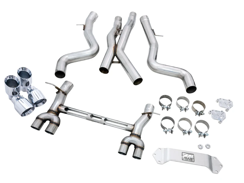 AWE Tuning BMW F8X M3/M4 Track Edition Catback Auspuff - Chrom Silber Spitzen