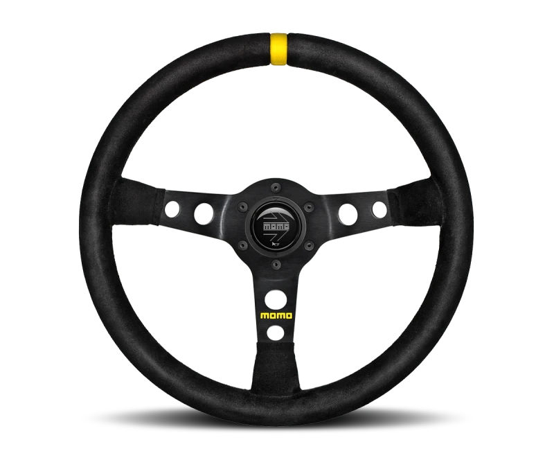 Momo MOD07 Steering Wheel 350 mm -  Black Suede/Black Spokes/1 Stripe
