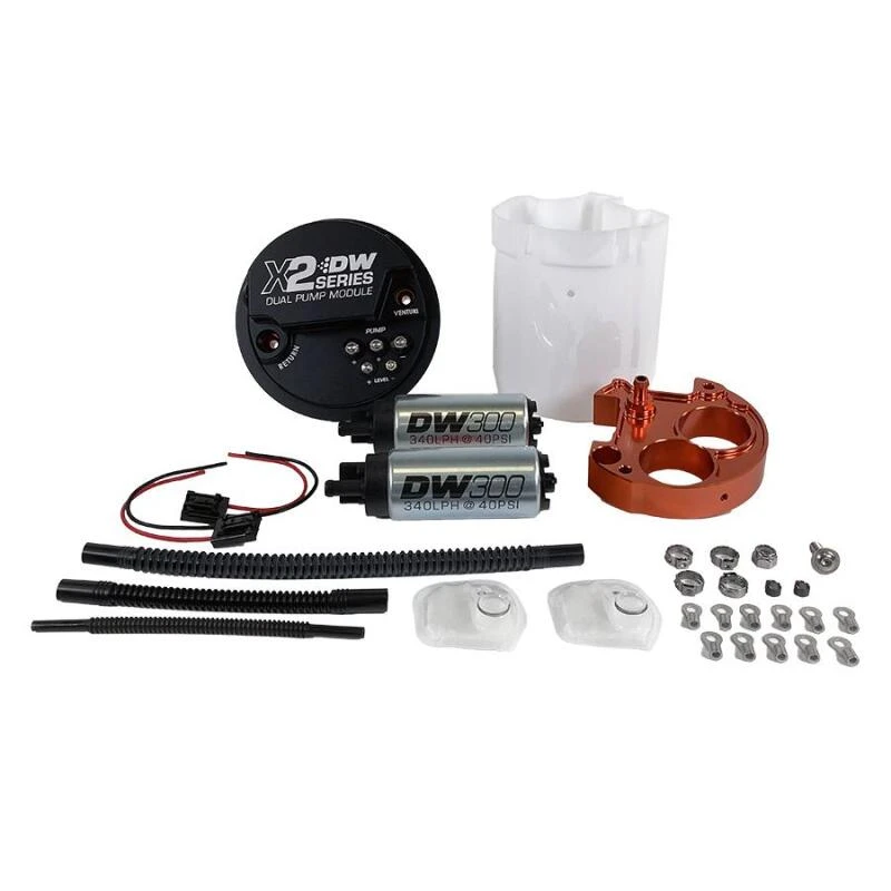 DeatschWerks X2 Serie Kraftstoffpumpenmodul mit zwei DW300 Pumpen für 08-21 Subaru WRX/STI