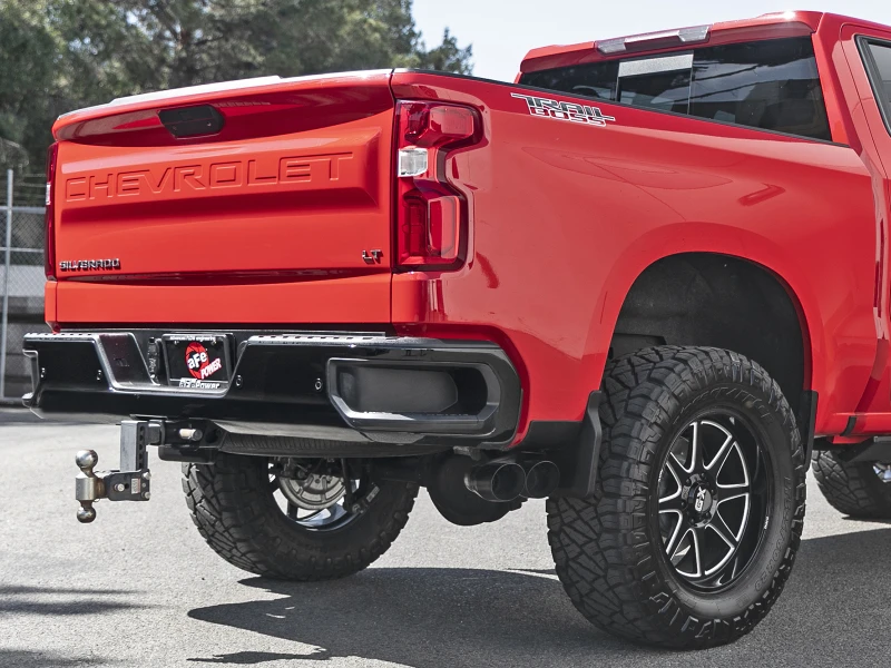 aFe Vulcan Serie 3in 304SS Auspuff Cat-Back mit schwarzer Spitze 2019 GM Silverado/Sierra 1500 V6-4.3L/V8-5.3L