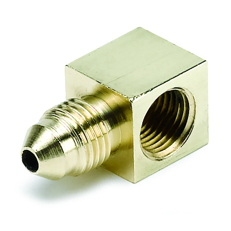 AutoMeter Adapterfitting 90 Grad 1/8 Zoll NPT Weiblich auf -3AN Männlich Messing