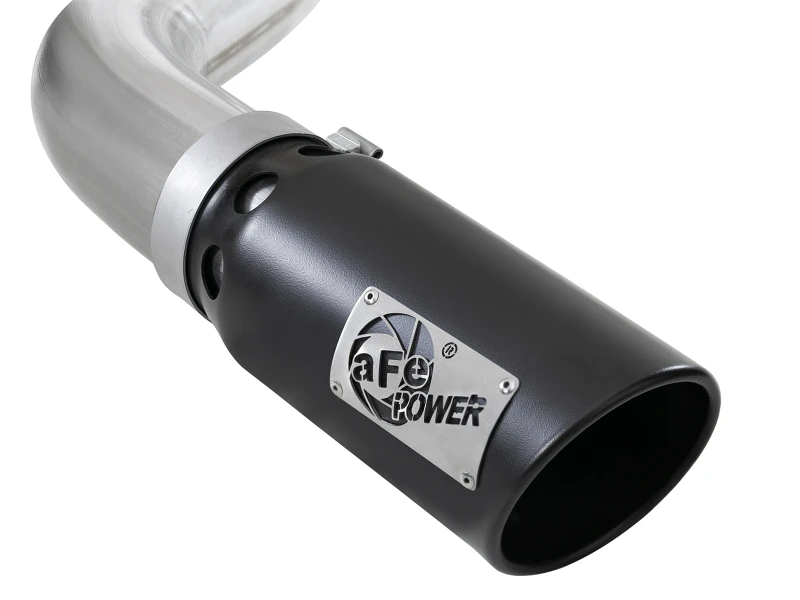 aFe Large Bore-HD 4 Zoll 409 SS DPF-Back Auspuff 18-19 Ford F-150 V6-3.0L (td) mit schwarzer Spitze