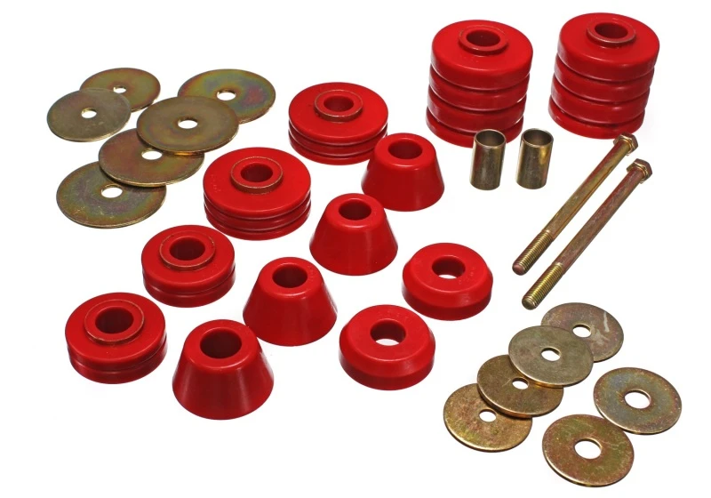 Energy Suspension 67-72 GM 3/4 Ton C-20/C2500 / 1 Ton C-30/C3500 2WD Rote Karosserie(Kabine) Halter-Set