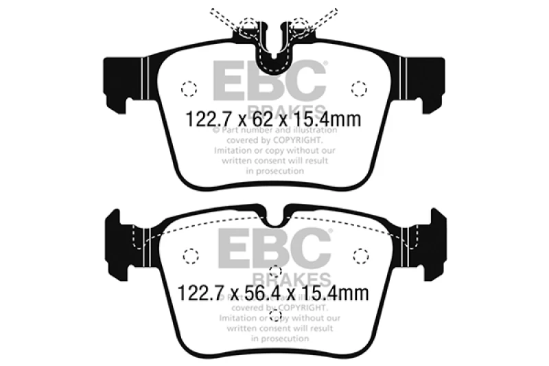 EBC 15+ Mercedes-Benz C300 (W205) 2.0 Turbo 4-matic Redstuff Rear Brake Pads