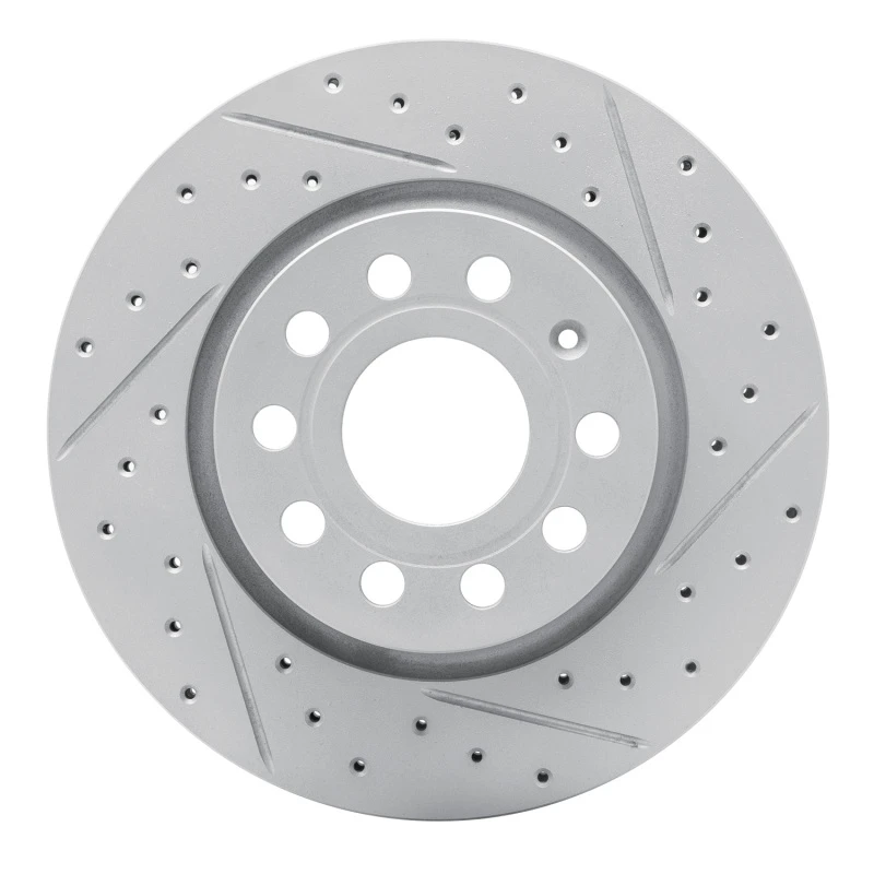 DFC 05-15 Volkswagen Jetta Sedan Front Right Drilled & Slotted Geoperformance Rotor