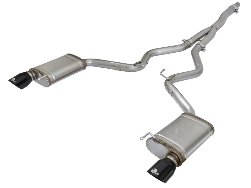 aFe MACHForce XP Auspuff-System Cat-Back SS-304 EXH mit schwarzen Endrohren 15-16 Ford Mustang EcoBoost 2.3L (t)