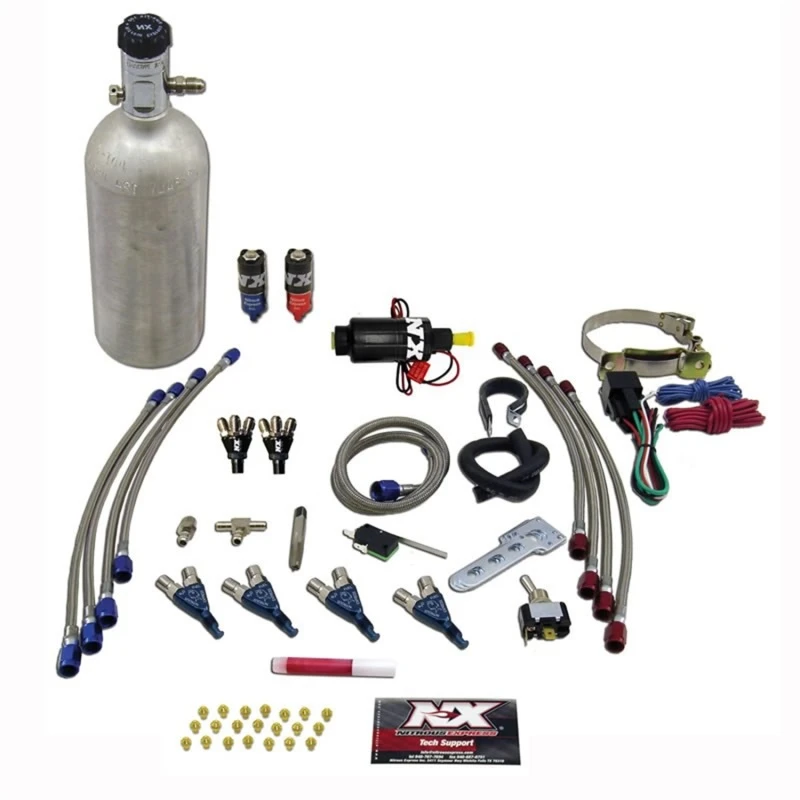 Nitrous Express 4-Zylinder-Piranha-Nitrous-Kit (für EFI-Anwendungen) mit 1,4-Liter-Flasche