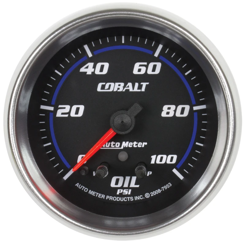 Autometer Cobalt Öl-Druck-Anzeige 2 5/8in 100PSI Schrittmotor mit Peak- und Warnfunktion