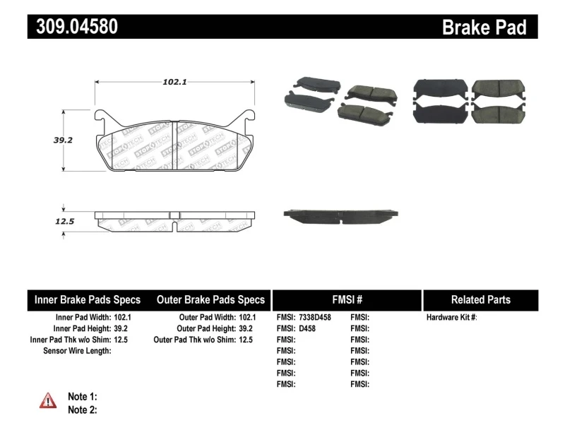 stoptech_309.04580-67950014bbd28 StopTech Performance 90-93 Mazda Miata Rear Brake Pads D525