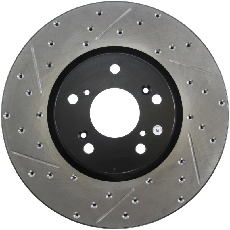StopTech 04-08 Acura TL (Brembo Caliber) SportStop Slotted &amp; Drilled Right Front Rotor