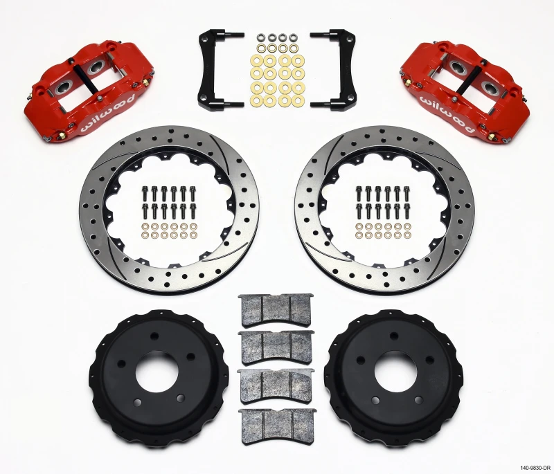 Wilwood Narrow Superlite 4R Hinterrad-Bremse-Kit 12,88 Zoll gebohrt Rot 98-02 Camaro/Firebird