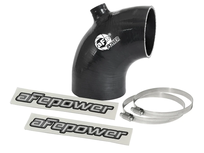 aFe Magnum FORCE Intake Coupling Kit (3-1/8IN ID to 2-3/4IN ID x 90 Deg) Elbow Coupler w/ Port Black