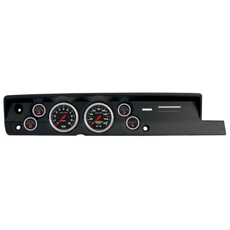 Autometer 67-69 Plymouth Cuda w/ Heat Direct Fit 6 Gauge Dash Kit (5in x2 & 2 1/16in x4)