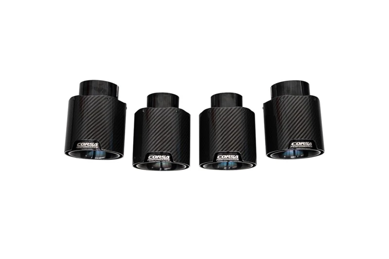 Corsa 20-24 Chevrolet Corvette C8 RWD 4,5-Zoll-Kohlefaser-Schwarz-PVD-Endrohr-Kit (nur für Corsa-Auspuffanlagen)
