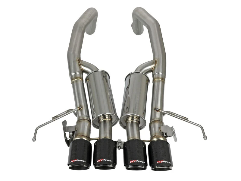 aFe MACHForce XP Axle-Back-Abgasanlage 304 Edelstahl mit Carbon-Faser-Tipps für Chevy Corvette Z06 (2015-2019)