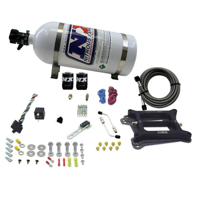 Nitrous Express 4150 4-BBL/Alcohol Nitrous Kit (100-500HP) w/10lb Bottle