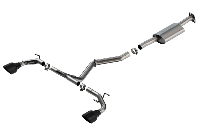 Borla S-Type Catback-Auspuff - Schwarze Chromspitzen für 22-23 Subaru BRZ/Toyota GR86 2.4L RWD AT/MT
