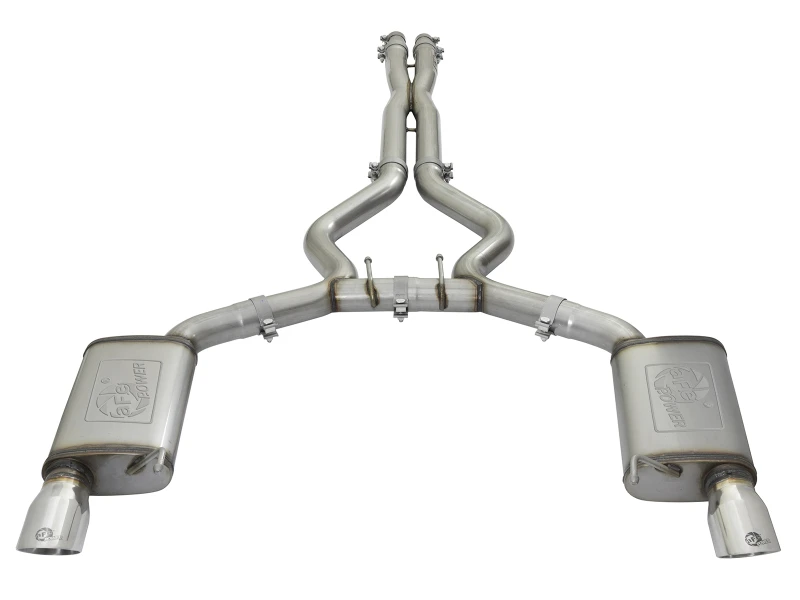 aFe MACHForce XP 3-Zoll-304-Edelstahl-Cat-Back-Auspuff mit polierten Spitzen 15-17 Ford Mustang GT V8-5.0L/V6-3.7L