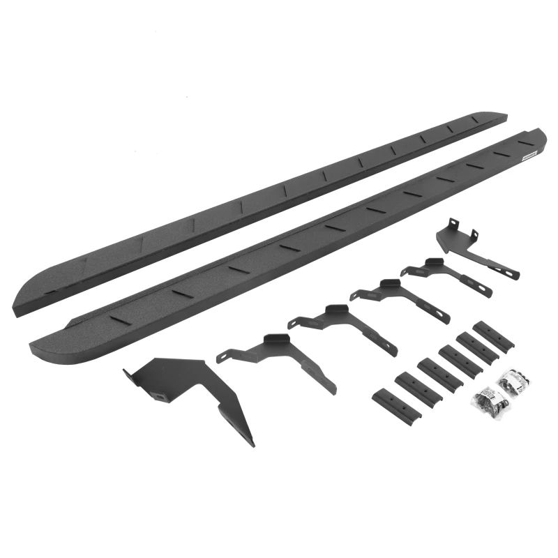 Go Rhino 19-22 Ford Ranger Crew Cab 4DR RB10 Slim Laufbrett-Kit (mit Halterungen) - Bedliner-Beschichtung