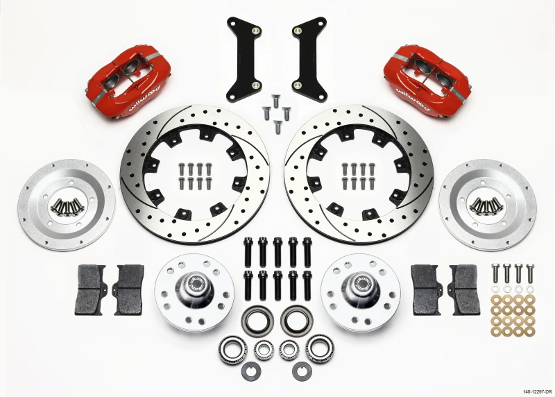 Wilwood Forged Dynalite Vorderes Kit 12,19 Zoll gebohrt Rot 79-87 GM G-Body