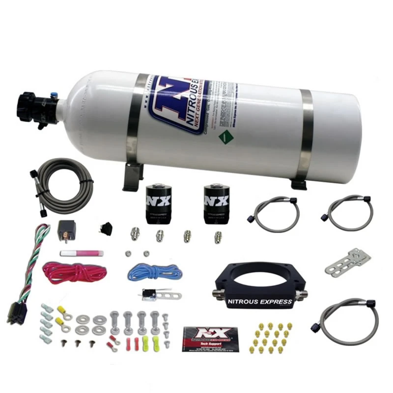 Nitrous Express GM LS 90mm Nitrous-Platten-Kit (50-400PS) mit 15lb-Flasche