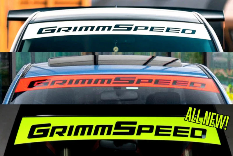 GrimmSpeed Windshield Banner for 2002+ Subaru WRX/STI and 05-09 Legacy GT - White 43in