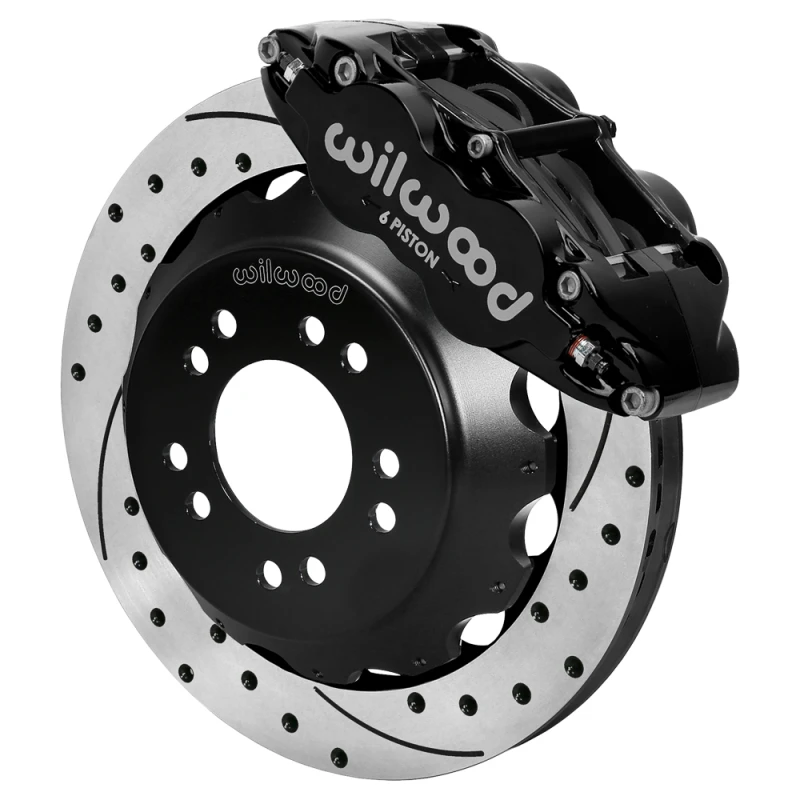 Wilwood Ford Mustang II Ford Narrow Superlite 6 Front Brake Kit w/ 12.88in Drill & Slot Rotor - Blk