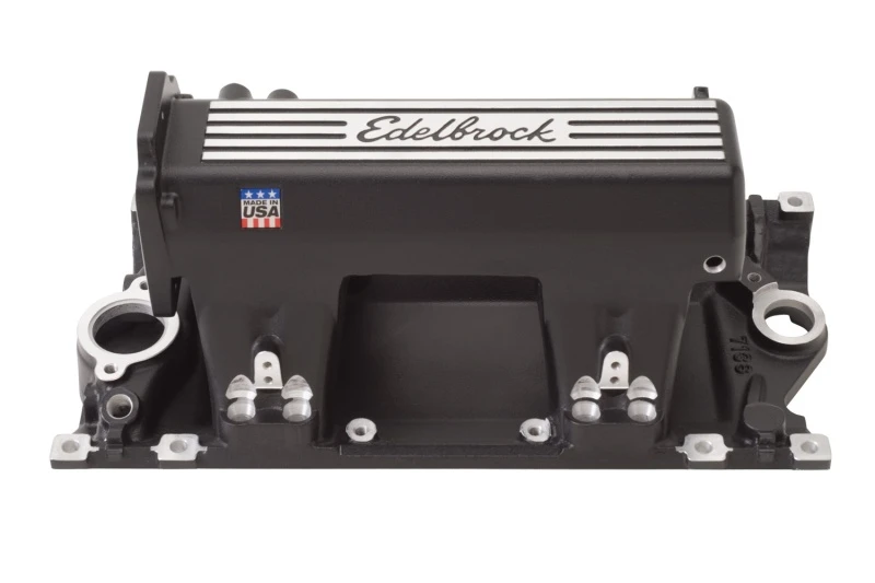 Edelbrock-Ansaugkrümmer EFI Pro-Flo XT SB Chevy Etec/Vortec-Köpfe mit schwarzer Oberfläche