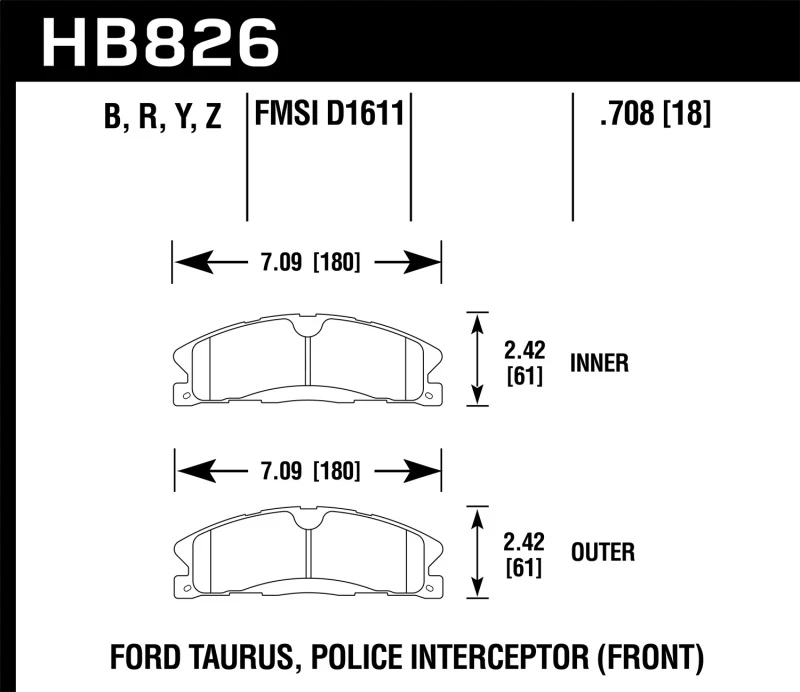 Hawk 13-16 Ford Taurus SHO / 13-16 Lincoln MKS Leistungskeramik-Straßenbremsbeläge