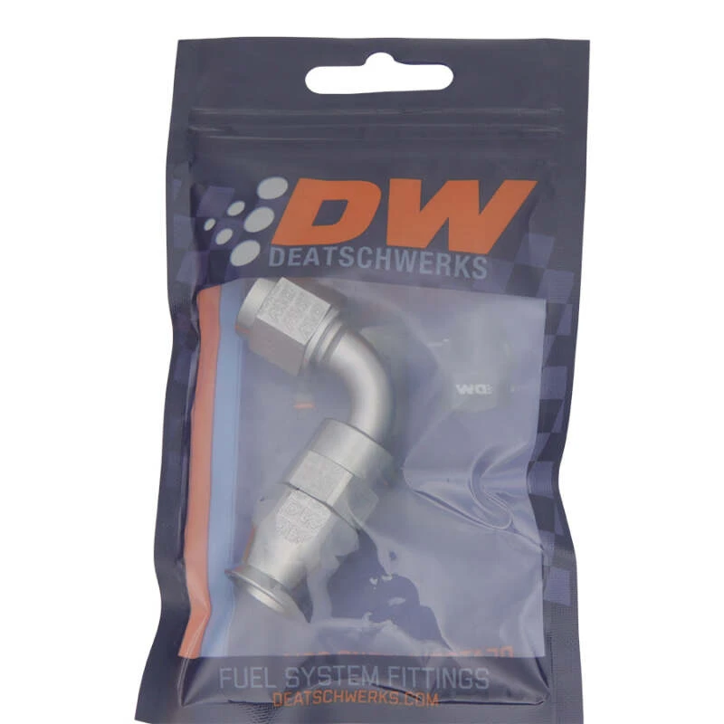 DeatschWerks 6AN Weibliche Schwenk-90-Grad-Schlauch-Endstück PTFE (Inkl. 1 Olive-Einsatz)