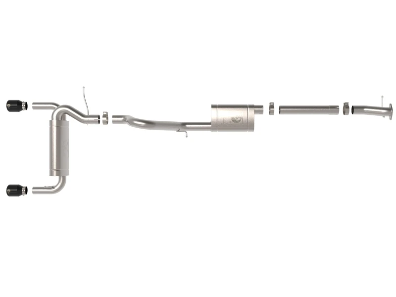 aFe Vulcan 3 Zoll 304 SS Kat-Back-Auspuff 2021 Ford Bronco L4-2.3L (t)/V6-2.7L (tt) mit schwarzen Endrohren
