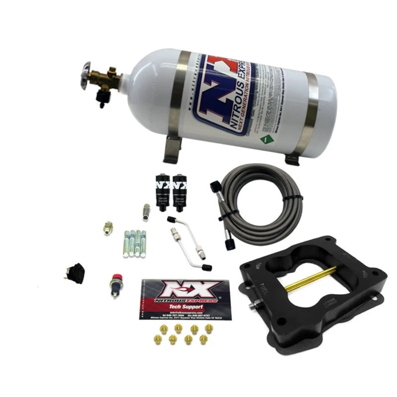 Nitrous Express Q-Jet/Holley Spread Bore Hitman Nitrous Kit (100-150-200PS) mit 10lb Flasche